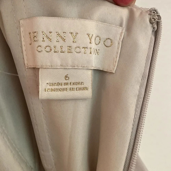 Jenny Yoo collection light grey maxi dress sz 6 excellent pre owned condition - Picture 6 of 9